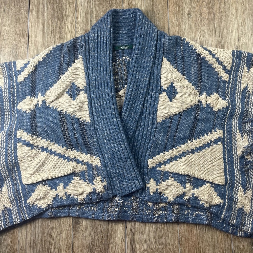 Lauren Ralph Lauren Women's Fringed Sleeve Pancho, Cardigan, sweater,